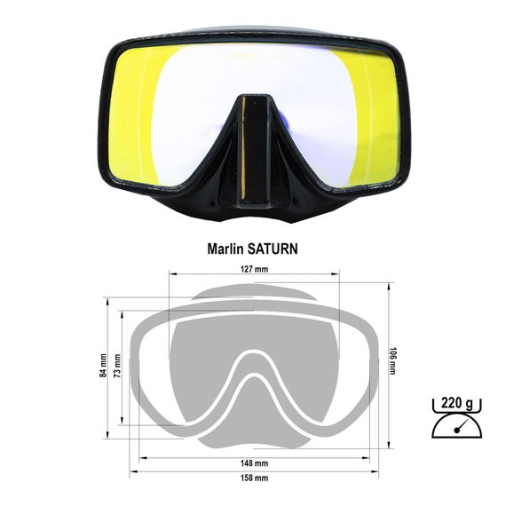 Маска Marlin Saturn Black + Yellow Lens