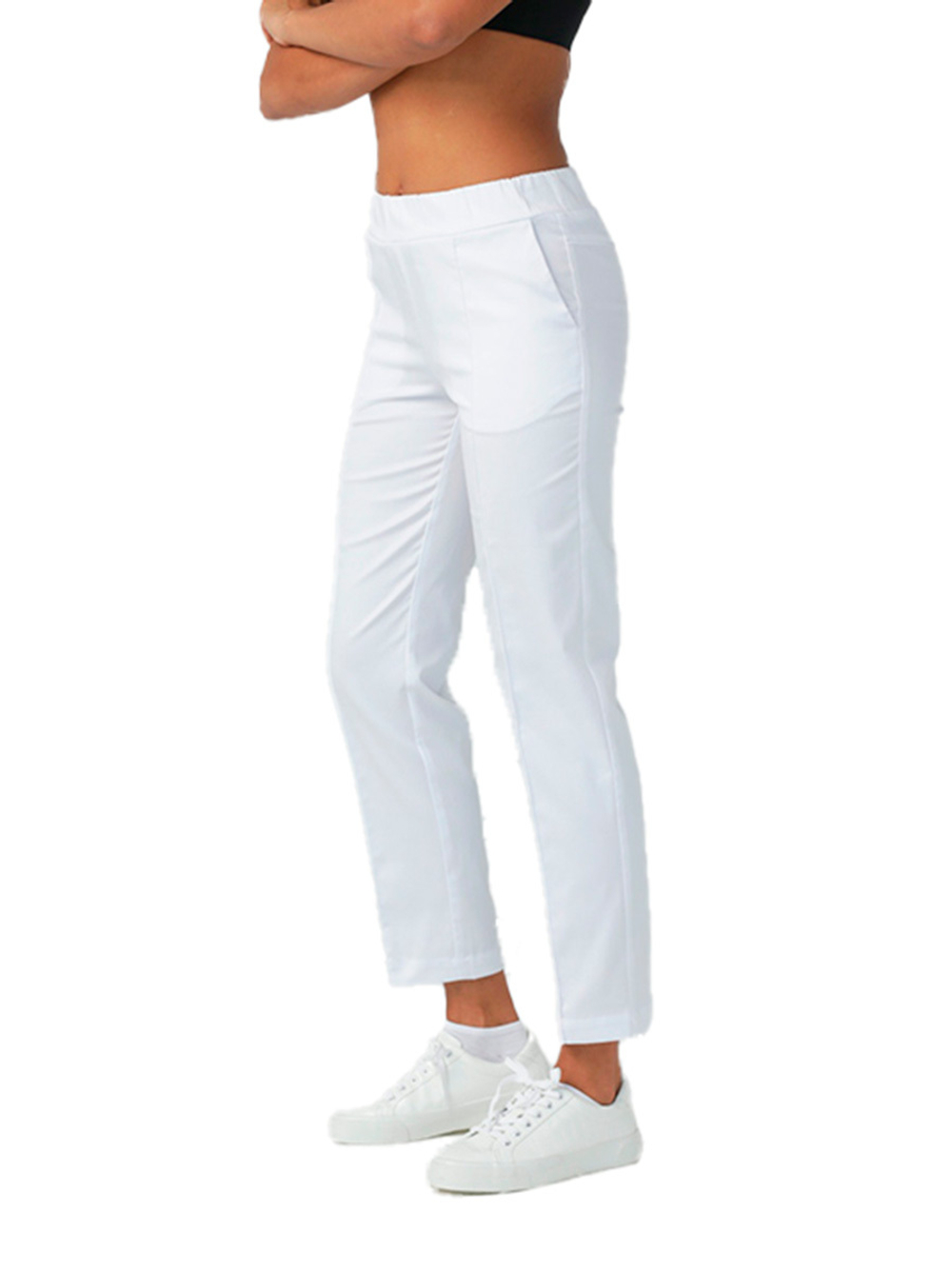 Брюки медицинские женские Dr. Nice ШОВ укороченные, на резинке, черный, 48