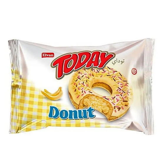 Кекс Today Donut Cake With Cocoa Донат в глазури со вкусом банана, 50 гр