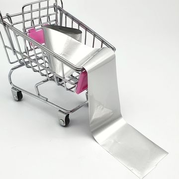 Фольга для литья и дизайна ногтей в пакетиках 1 метр, серебро матовое