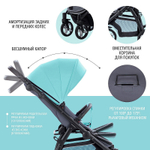 Прогулочная коляска Nuovita Modo Terreno Turchese grigio / Бирюзово-серый