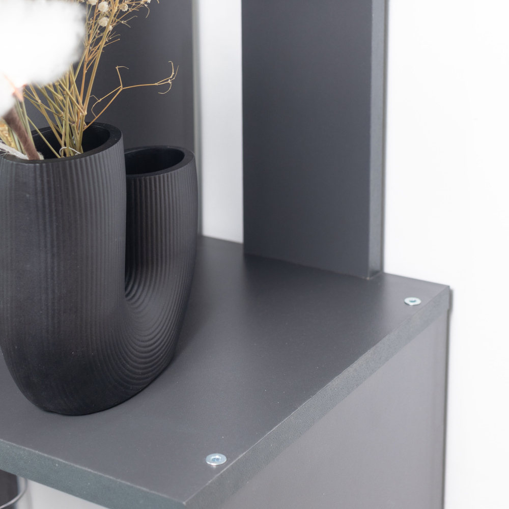 Стеллаж деревянный напольный Дален 60х30х142 см для игрушек и для книг, антрацит