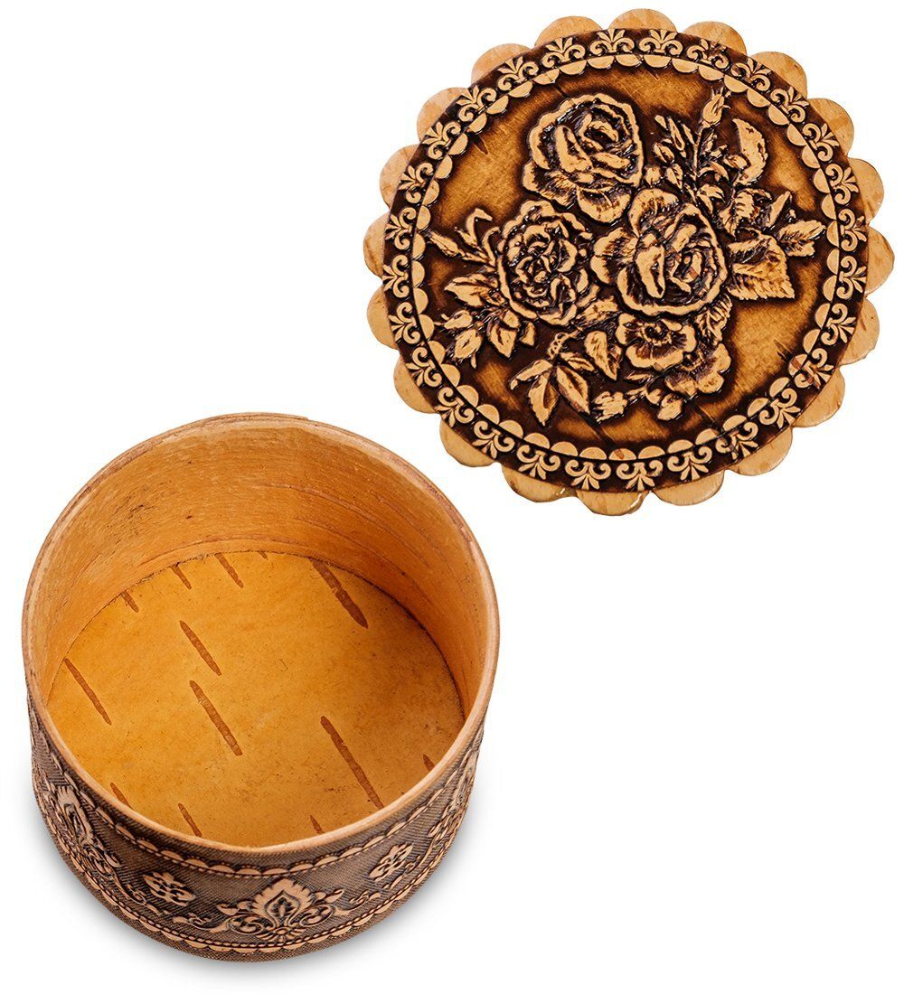 Народные промыслы BST-113/ 2 Шкатулка «Букет» мал. (береста)