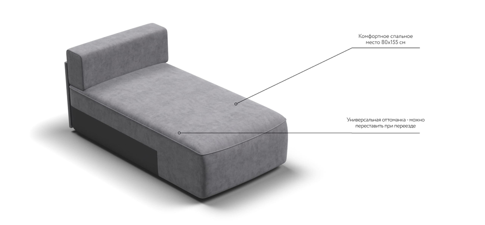 Кинг Модуль оттоманка Велюр Роял агат