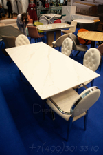 Стол T088 (160) камень белый матовый Calacata