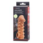 Телесная закрытая насадка 13,8см с шариками Kokos Cock Sleeve 010 Size S