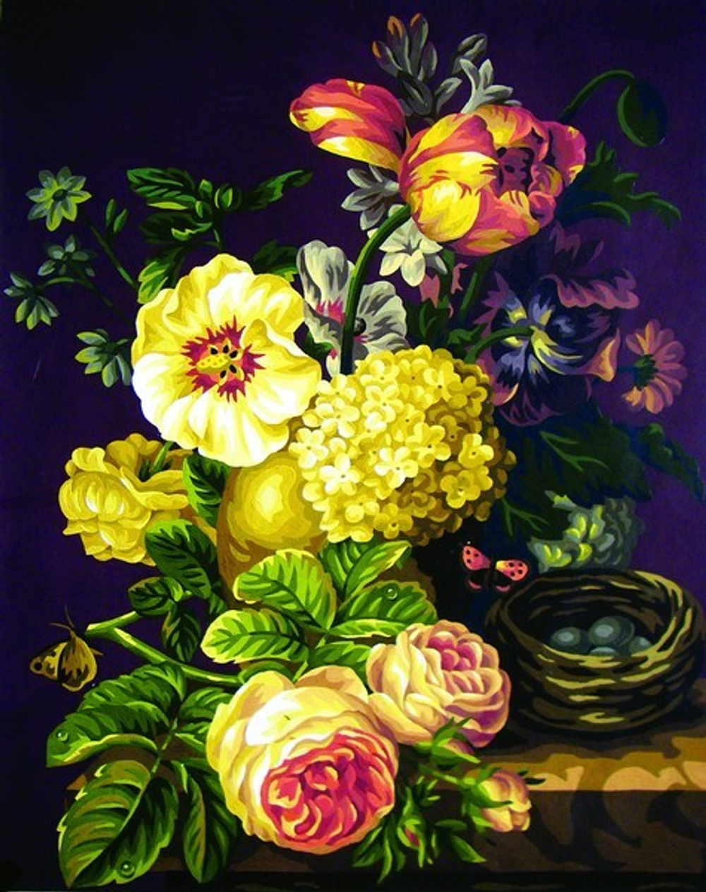 "Букет в вазе"-11584 канва с рисунком