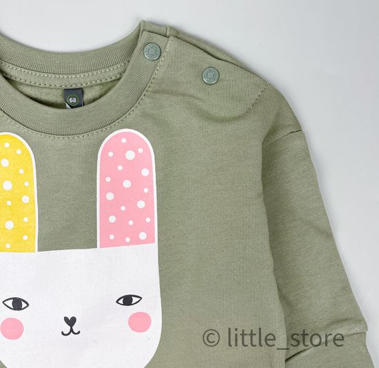 Свитшот из футера с начесом "Путешествие в сказку" оливковый