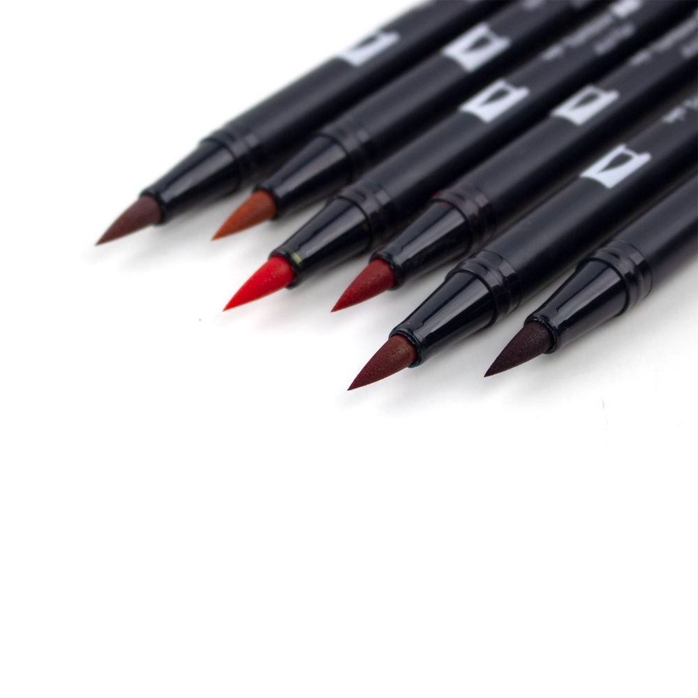 Набор Tombow AB-T Dual Brush 6 Red Blendables