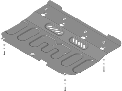 Защита картера двигателя, КПП. 2 мм, Сталь. для Suzuki Sx4 2006-2009, Motodor.70601