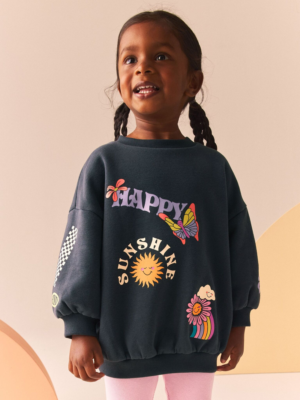 Толстовка и легинсы в комплекте для девочки Next B61-692, Розовый, Черный