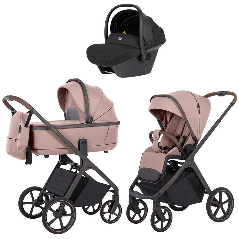 Коляска Carrello Vector CRL-6550 Nova Black Line с базой Isofix 3 в 1 Cupcake Beige