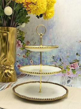 Блюдо 3-х ярусное, этажерка Бусины