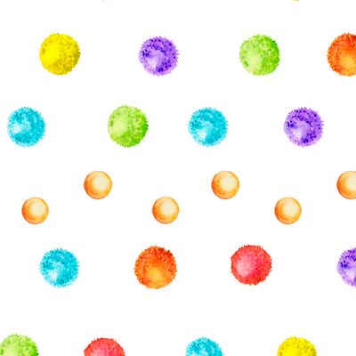 Акварельные пушистые шары.