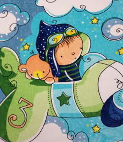 Плед велсофт 90х110см Лётчик