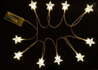 Perfeo гирлянда светодиодная "Звездочка 1" 10 LED. стекло, 1,5м, 2хАА