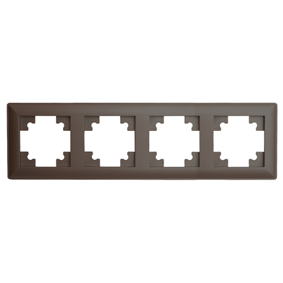 Рамка STEKKER, PFR00-7004-04 4-местная, пластик, серия Катрин, шоколад 39820
