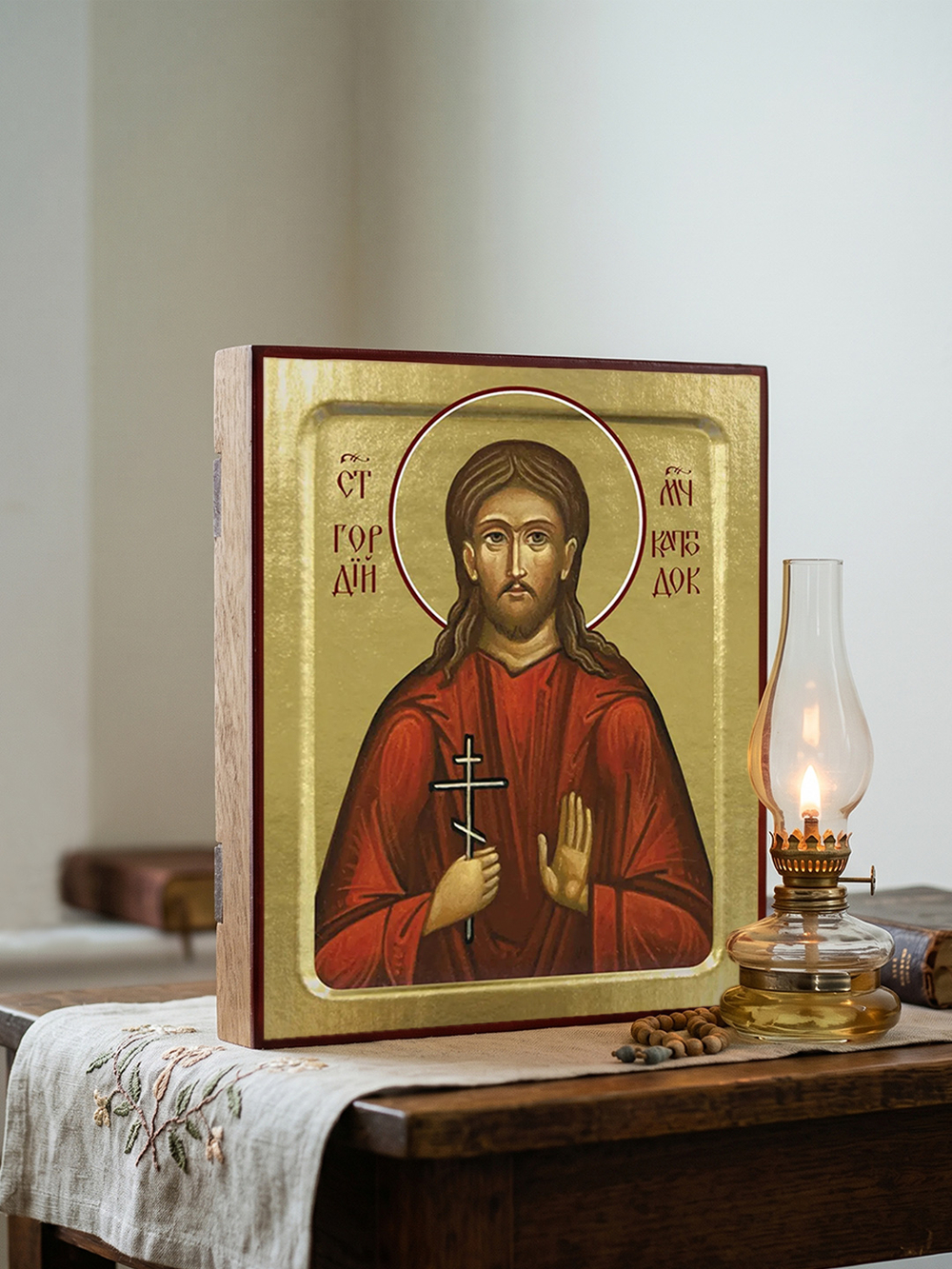 Икона Гордия Каппадокийского, мученика на дереве: 125 х 160 (Синопсисъ)