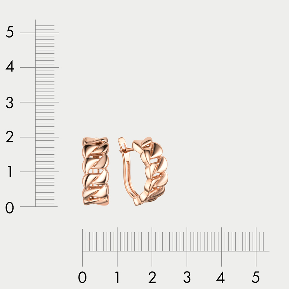 Серьги женские без вставок из розового золота 585 пробы (арт. 902072-1000)