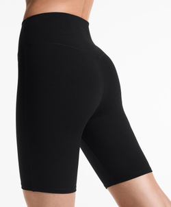 OYSHO Леггинсы-велосипедки полиамидные хлопковые с высокой посадкой 20 см, чёрный