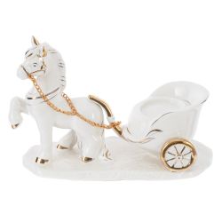 GAEM Фигурка декоративная "Лошадка" с подсвечником, D свечи 3,5 см, L16,5 W7 H12 см