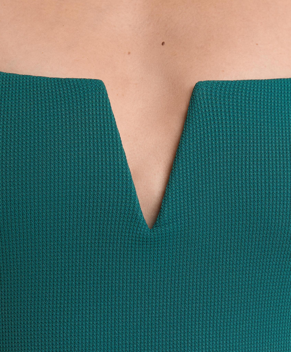 OYSHO Купальник Piqué с V-образным вырезом, зеленый