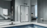 Душевой уголок Good Door Cofe WTW+SP 140х90 стекло прозрачное/профиль черный