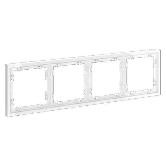 Рамка пластиковая Voltum S70 на 4 поста, (белый глянцевый) VLS100401