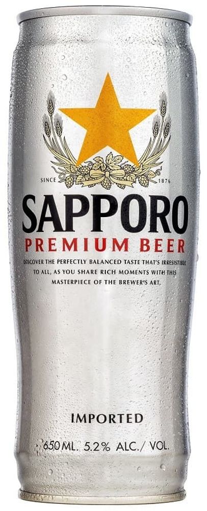 Пиво Саппоро Премиум / Sapporo Premium 0.65 - банка