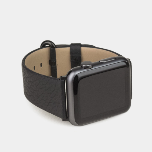 Ремешок для Apple Watch 44/45/46 mm из кожи теленка, цвета черный