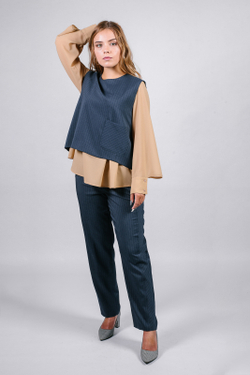 Укороченный жилет 2955ВП, Серо-голубой #87СГ062955ВП