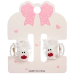 Заколки - крабы для волос 2шт на блистере «Новогодние друзья - Оленёнок Руперт», 2см (в пакете с подвесом)