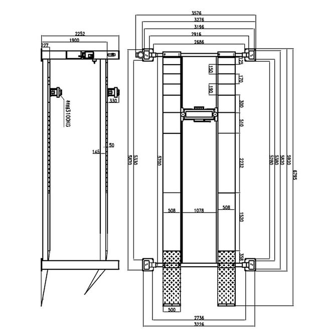 KraftWell (KRW5.5WA) Подъемник четырехстоечный г/п 5500 кг платформы для сход-развала