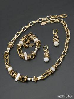 HMG 1345 Кварц и жемчуг Колье арт.2500
