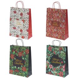 GAEM Пакет подарочный (бумага 210г/м2, блок 12шт), L30 W12 H40 см, 4в.