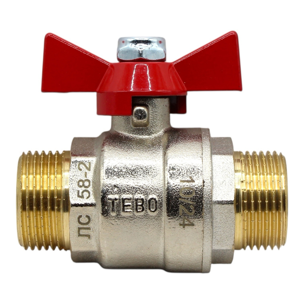 Кран шаровой TEBO 3/4" наружная-наружная (бабочка)