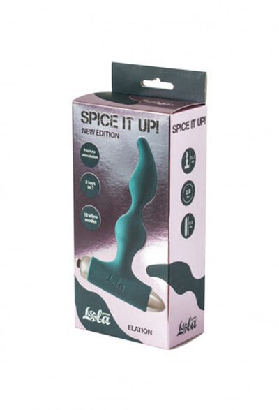 Анальная пробка с вибрацией Spice it up New Edition Elation Dark green (Цвет: зеленый)