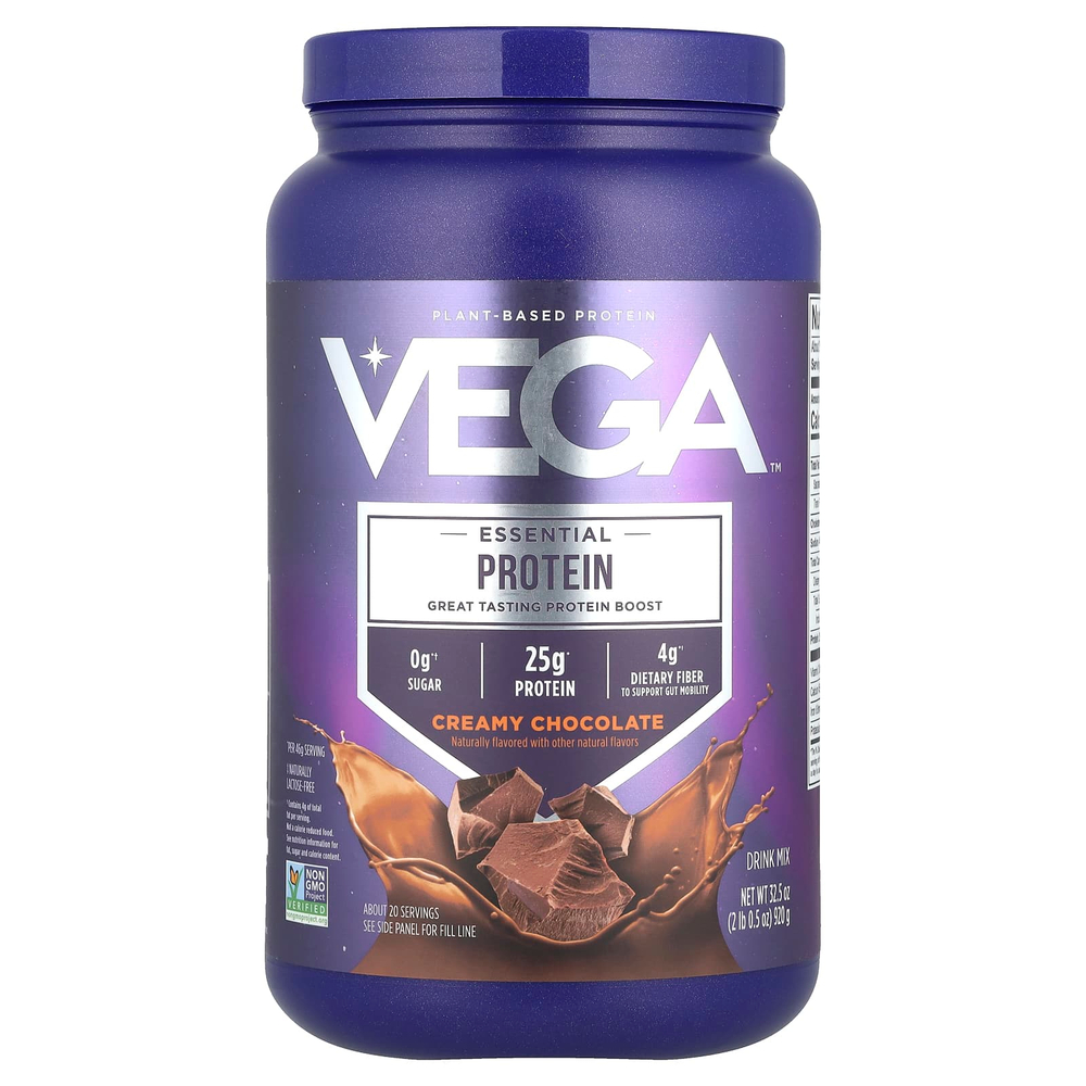 Vega, Незаменимый растительный протеин, сливочный шоколад, 920 г (2 фунта 0,5 унции)