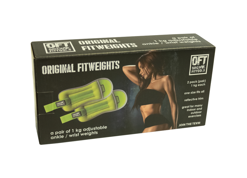 Комплект утяжелителей весом 1 кг (пара) ярко-зеленые