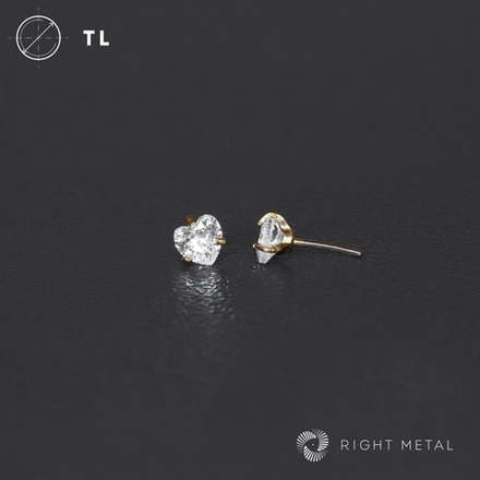 Cubic Zirconia Heart Crystal PVD Yellow Б/Р