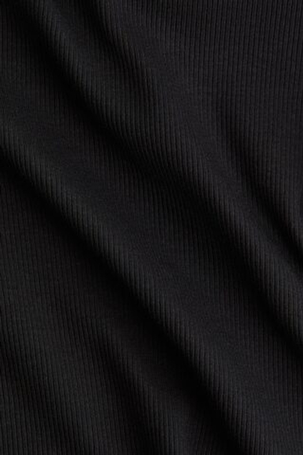 H&M Футболка из хлопка в рубчик, черный