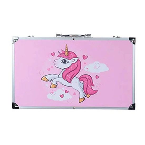 Чемодан для творчества 2х уровневый ЕДИНОРОГ РОЗОВЫЙ 145 предметов