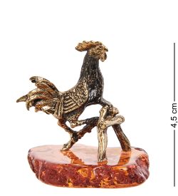 Народные промыслы AM-1247 Фигурка «Петух Рассвет» (латунь, янтарь)