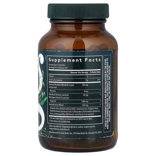 Gaia Herbs, Adrenal Health®, ежедневная поддержка, 120 капсул Phyto-Caps®