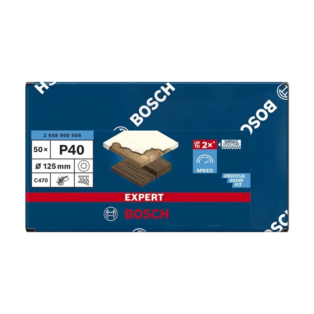 Шлифовальная бумага C470 Ø125 K40 Expert BOSCH 2608900908