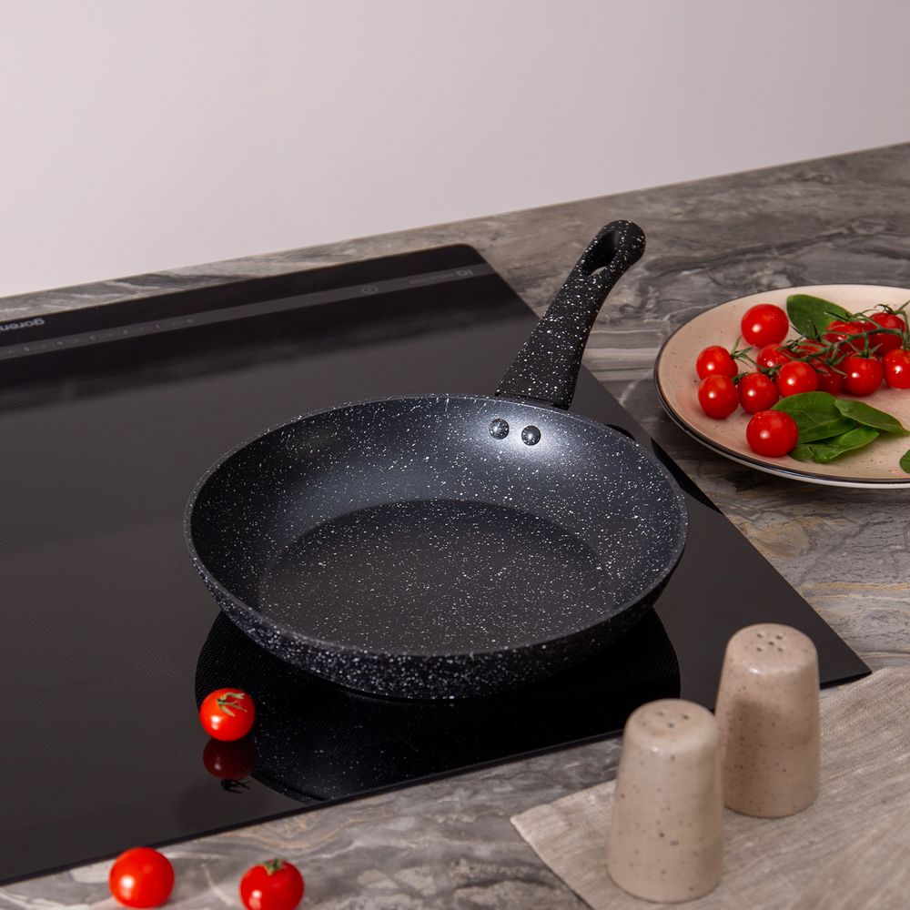 СКОВОРОДА AGNESS С АНТИПРИГАРНЫМ ПОКРЫТИЕМ "BLACK MARBLE", 24Х4,8СМ