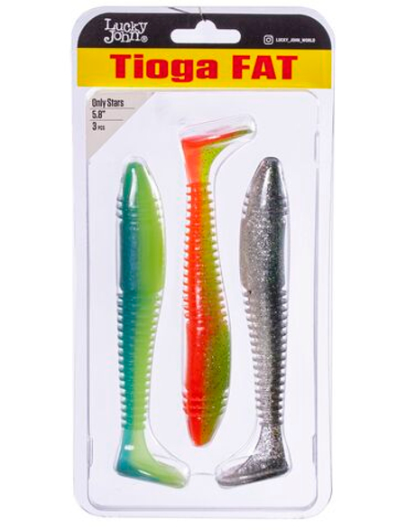 Виброхвост Lucky John TIOGA FAT 5.8in (147 мм), цвет MIX3, 3 шт.