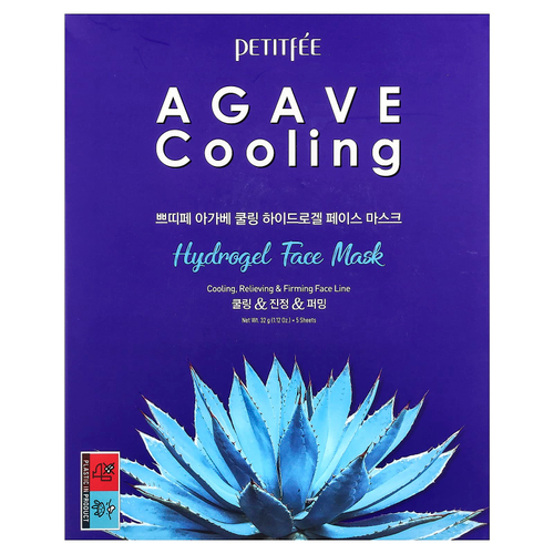 Petitfee, Agave Cooling, гидрогелевая маска для лица, 5 шт. по 32 г (1,12 унции)