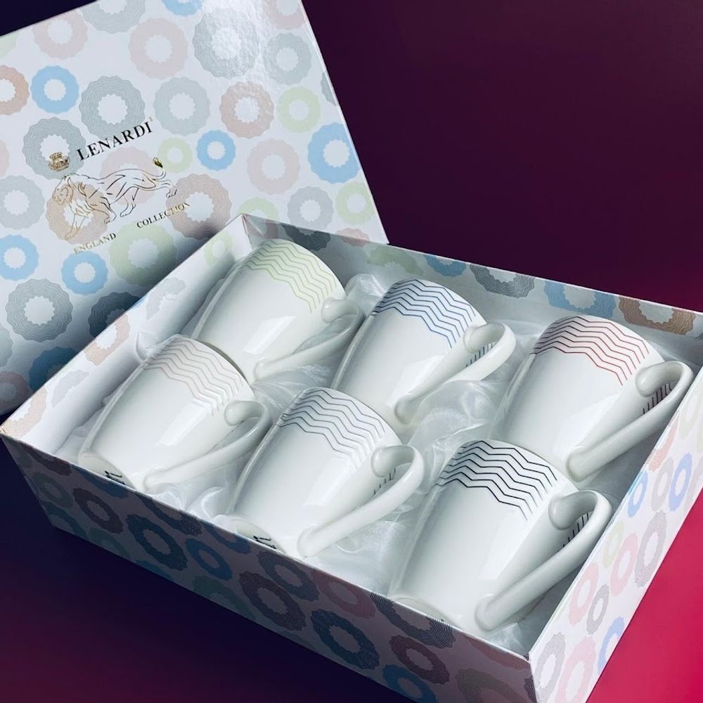 Lenardi 305-146 Набор из 6 кружек 380мл в под.уп.(х6)Фарфор