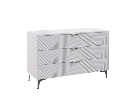 Комодино ПМ-390.11 Комод Белый софт , Белый Жемчуг